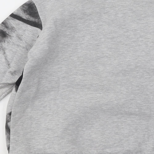 Hashtag Boys Grey Geometric Cotton Pullover Sweatshirt Size 10 Years Pullover - Campus