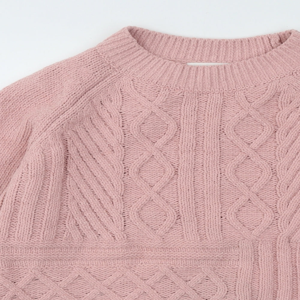 Primark Womens Pink Mock Neck Polyester Pullover Jumper Size 10