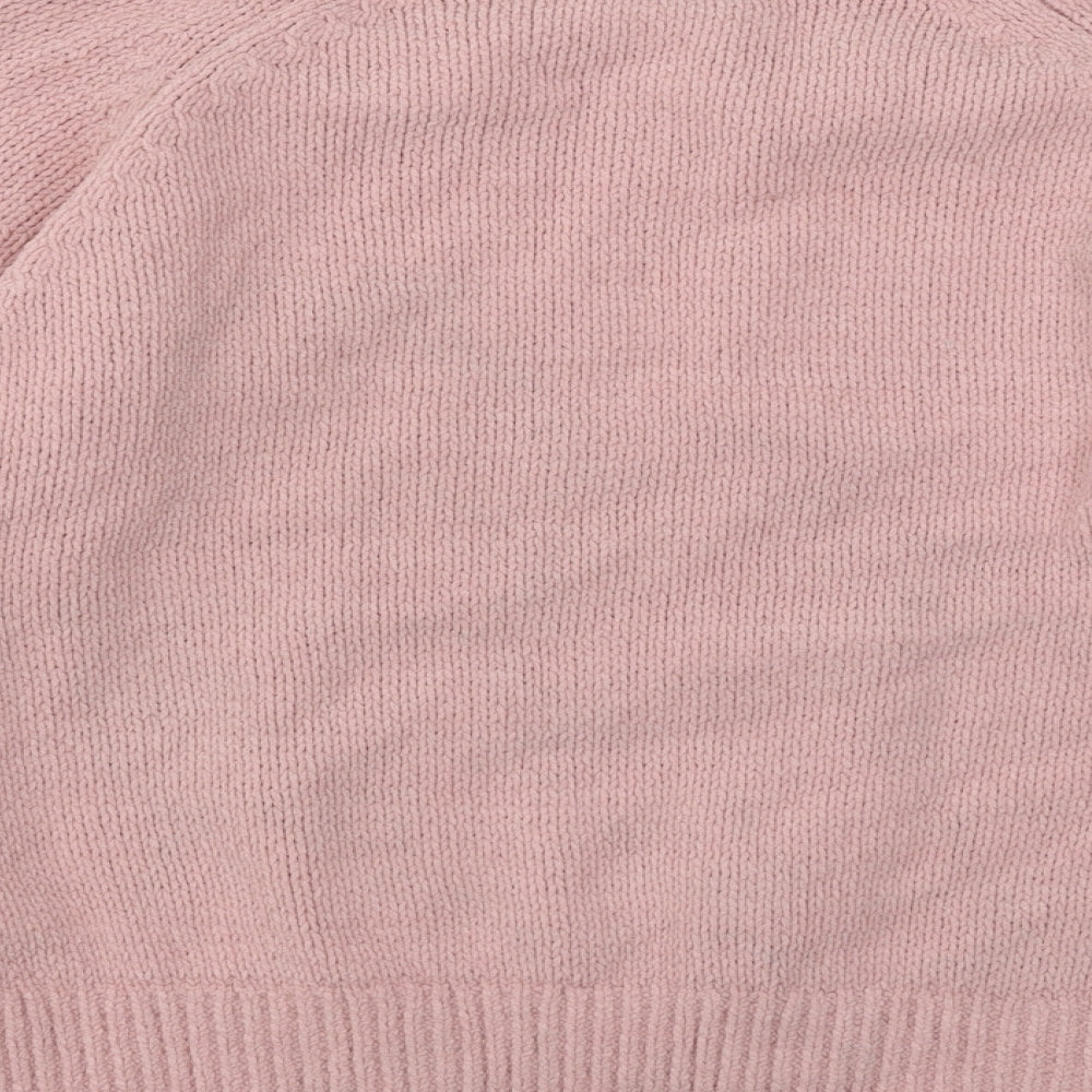 Primark Womens Pink Mock Neck Polyester Pullover Jumper Size 10