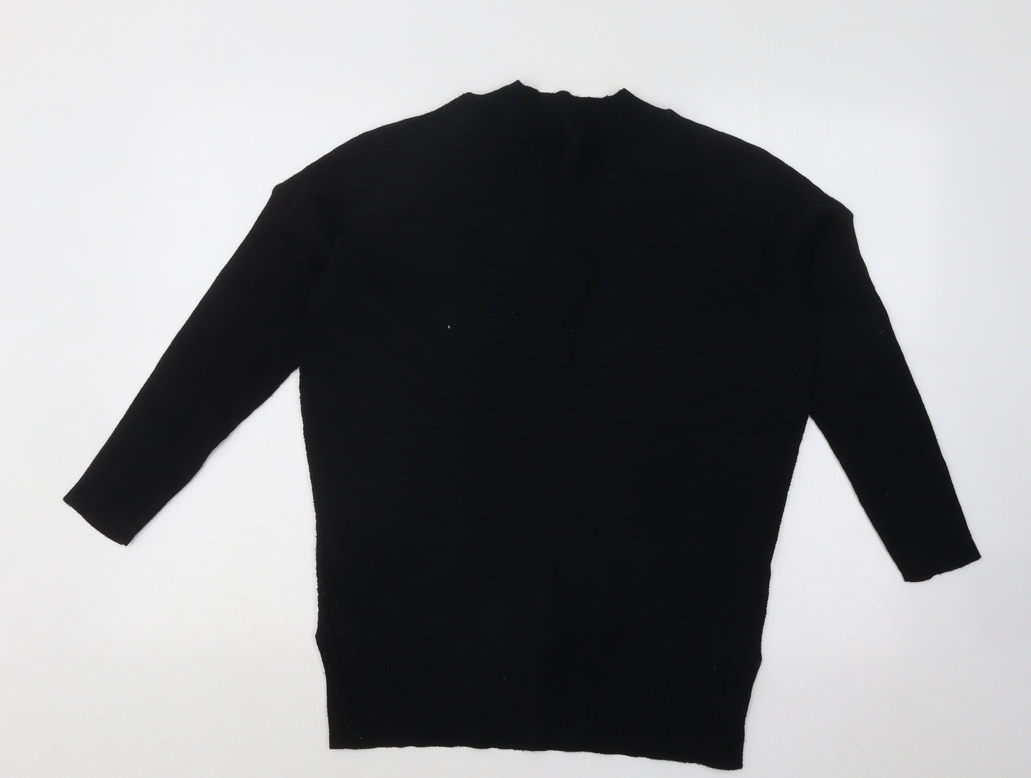 F&F Womens Black V-Neck Viscose Pullover Jumper Size 14 - Ribbed
