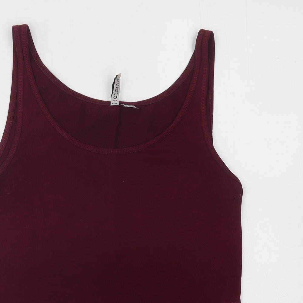Divided by H&M Womens Purple Cotton Basic Tank Size M Scoop Neck