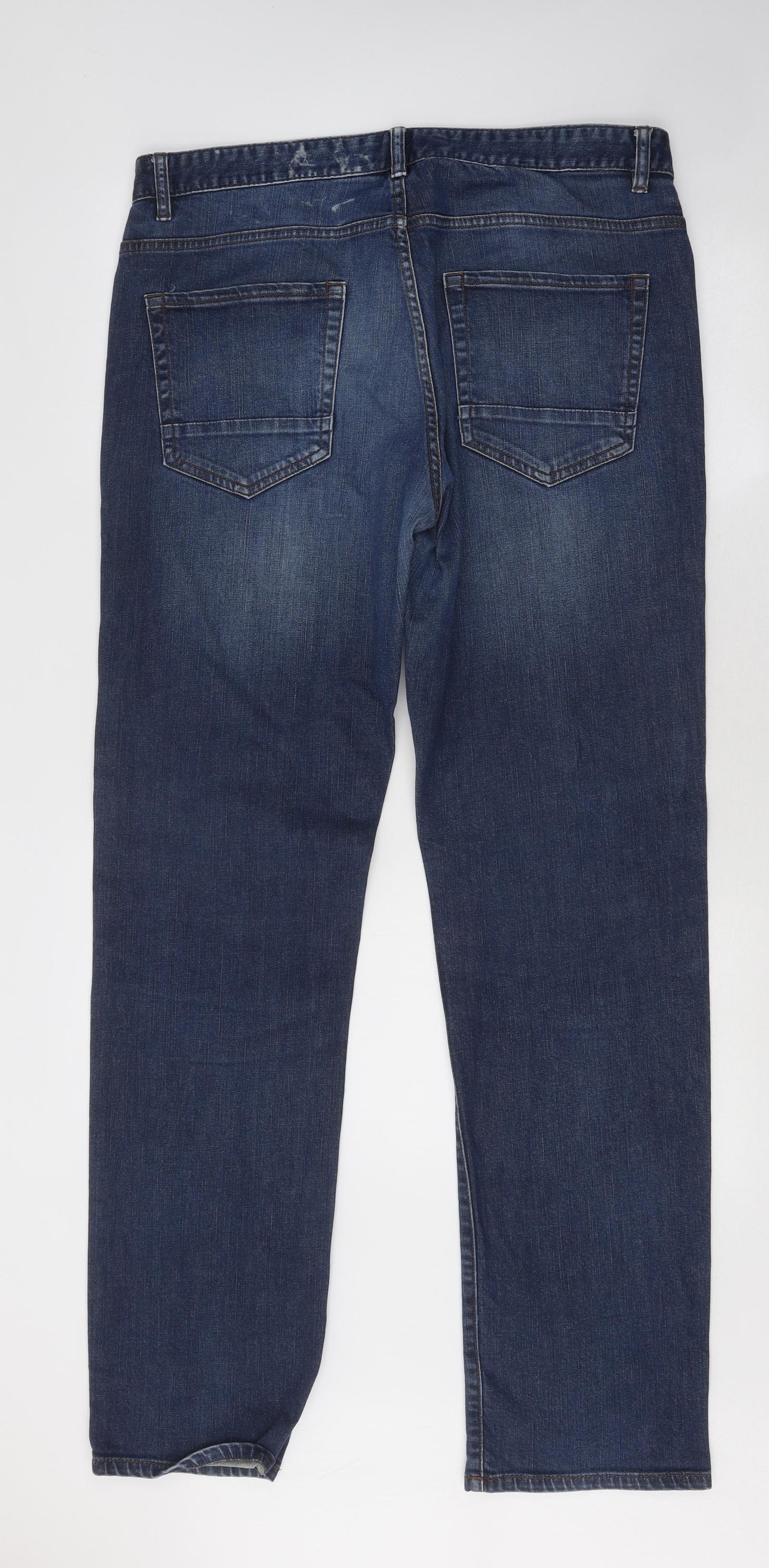 NEXT Mens Blue Cotton Straight Jeans Size 36 in L32 in Regular Button