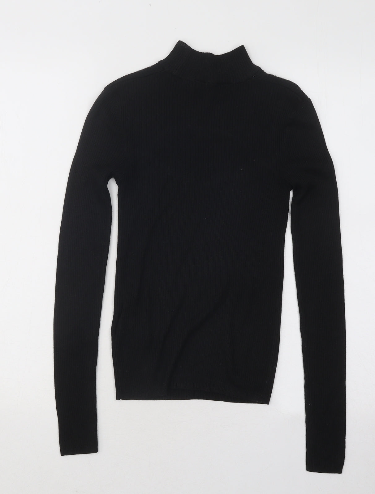Divided by H&M Womens Black Mock Neck Viscose Pullover Jumper Size XS - Cut Out Chest