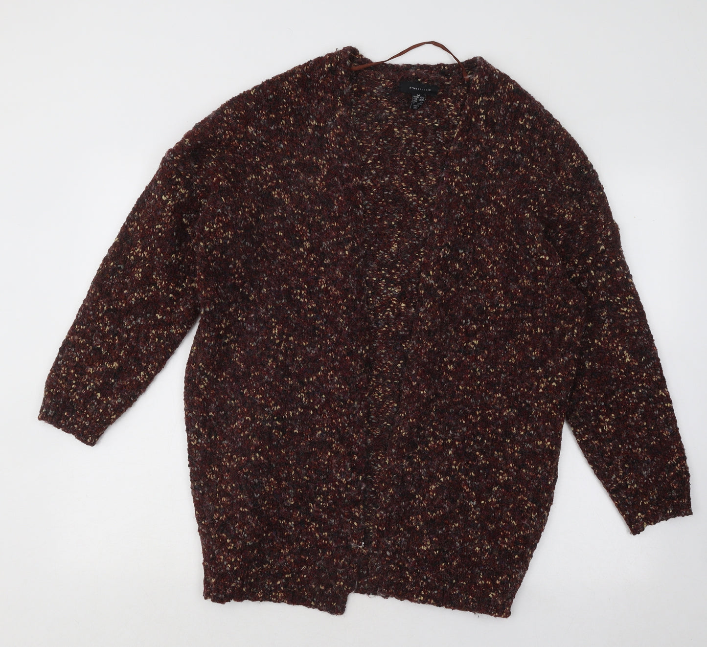 Atmosphere Womens Multicoloured V-Neck Geometric Polyester Cardigan Jumper Size 12