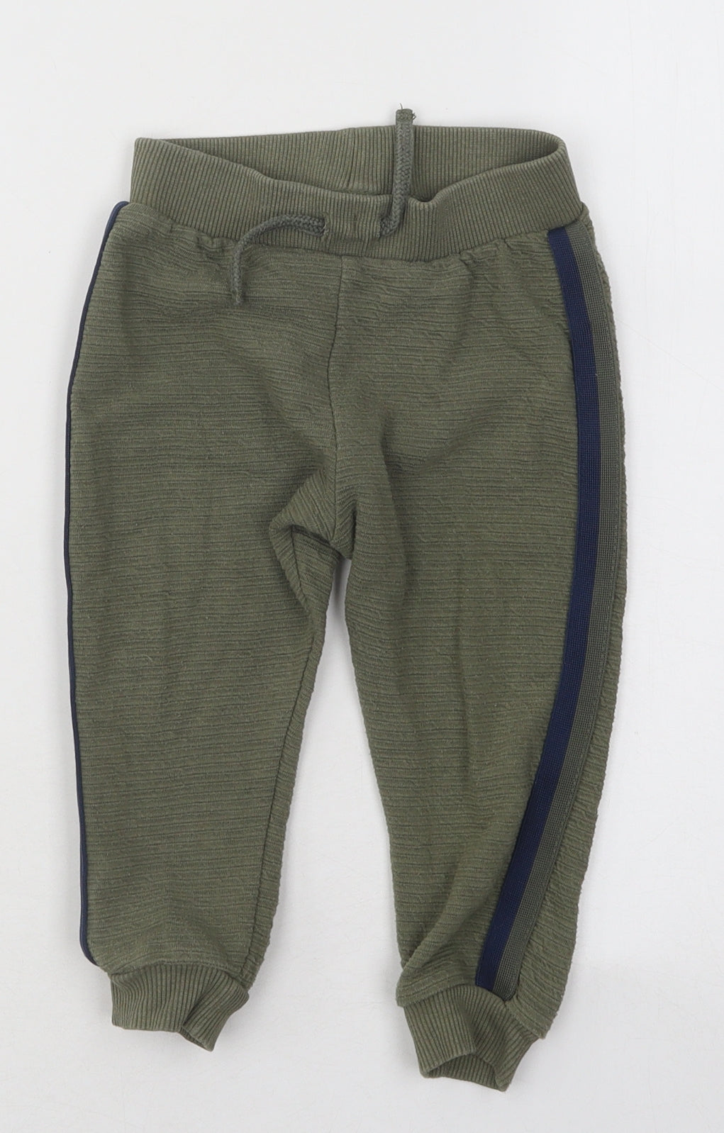 Primark Boys Green Cotton Jogger Trousers Size 12-18 Months Drawstring