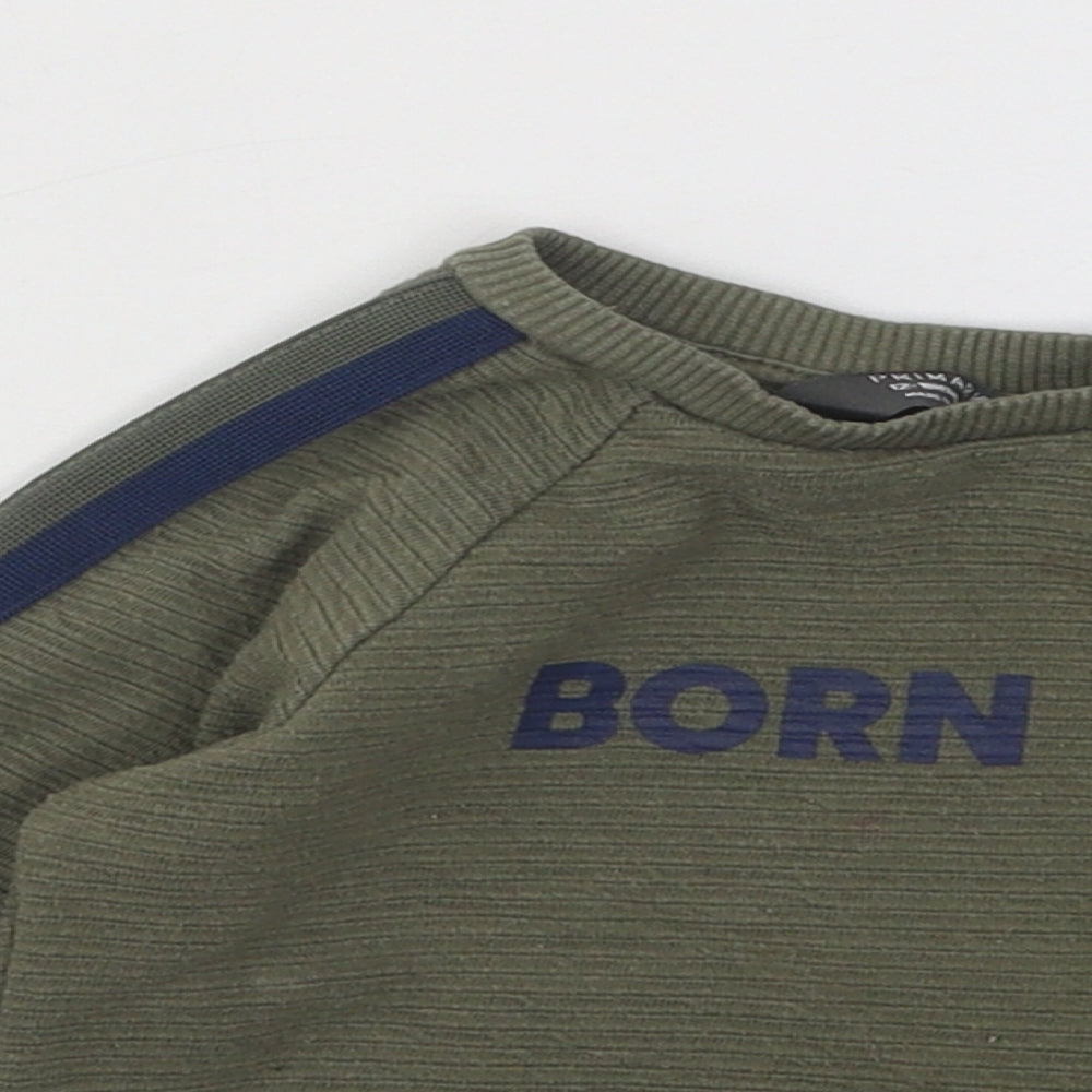 Primark Boys Green Cotton Pullover Jumper Size 12-18 Months Pullover - Born Rad