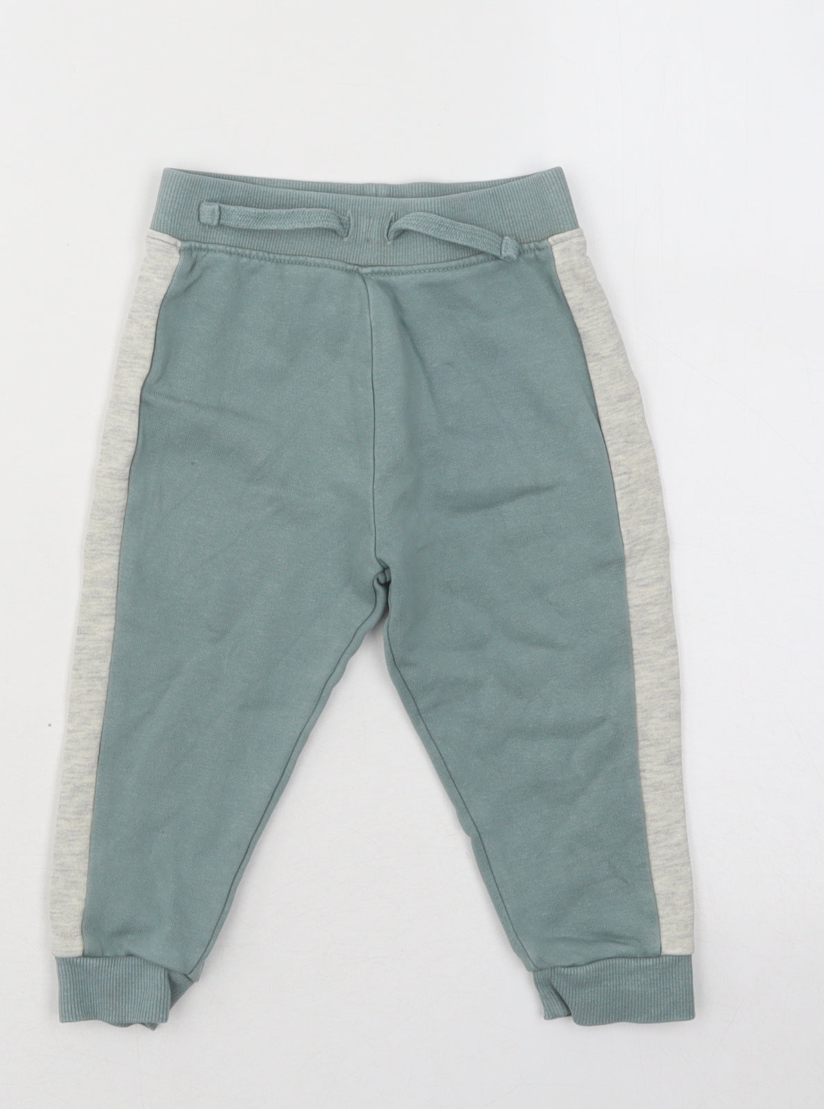 Dunnes Stores Boys Blue Cotton Jogger Trousers Size 12-18 Months Drawstring