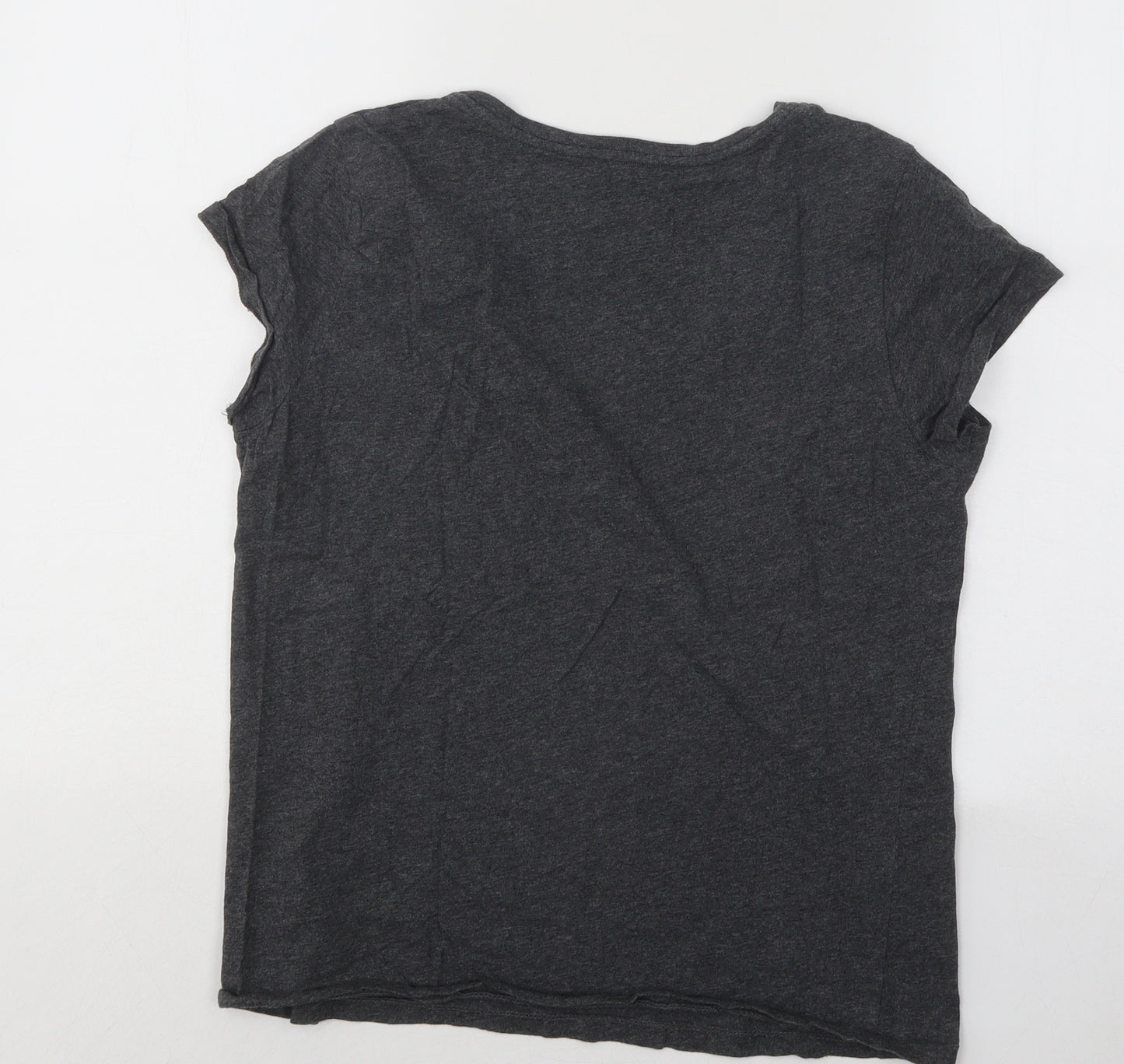 Polo Ralph Lauren Womens Grey Cotton Basic T-Shirt Size L V-Neck
