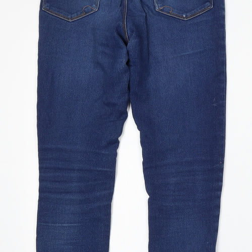 Denim & Co. Womens Blue Cotton Skinny Jeans Size 10 L27 in Regular Button