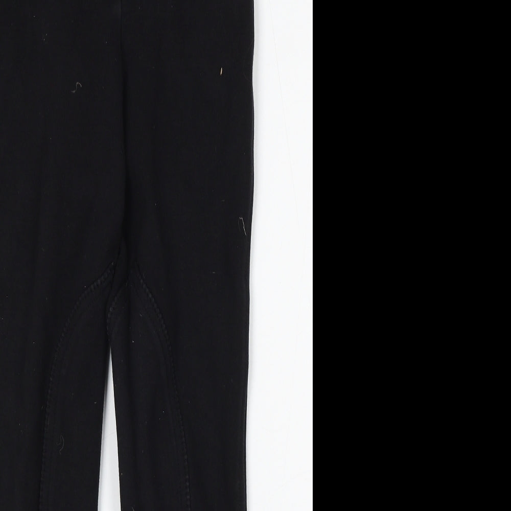 Gallop Womens Black Cotton Jogger Trousers Size 26 in L28 in Regular Button - Jodhpurs/horse riding