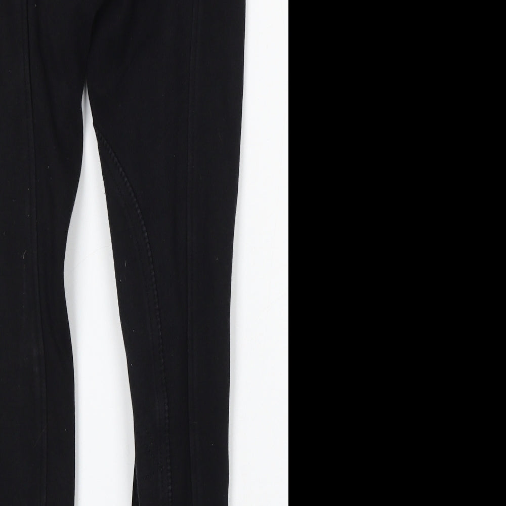 Gallop Womens Black Cotton Jogger Trousers Size 26 in L28 in Regular Button - Jodhpurs/horse riding