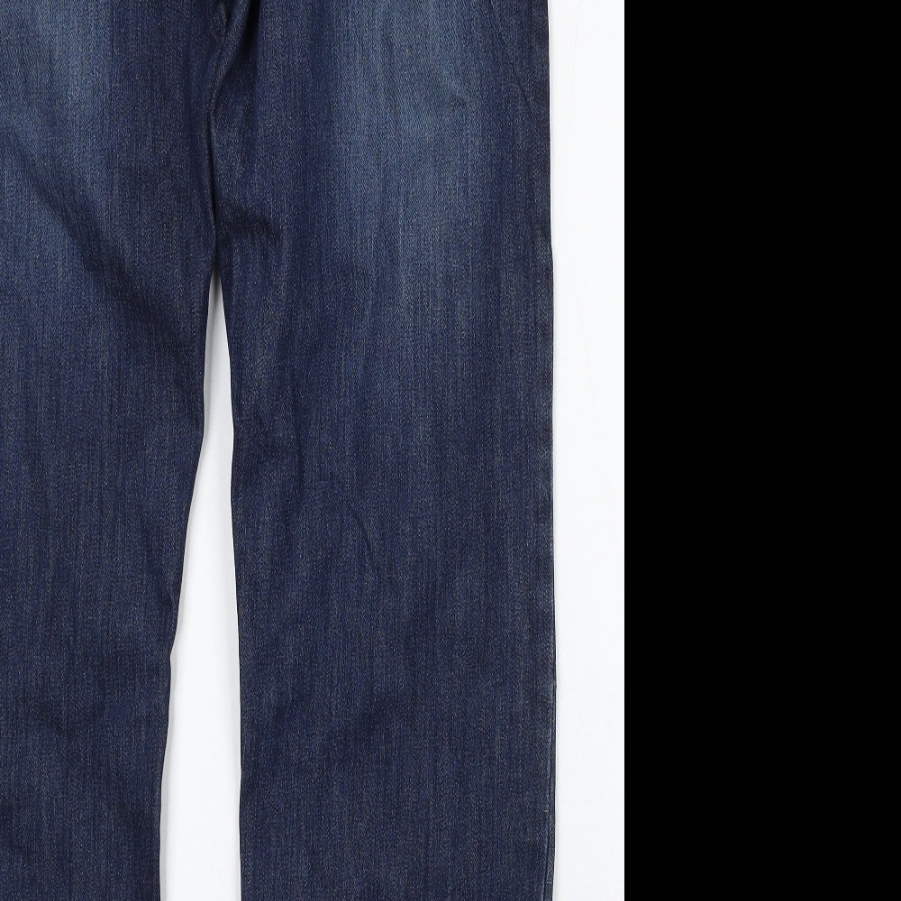 Seven Sins Womens Blue Cotton Straight Jeans Size 34 in L32 in Regular Button
