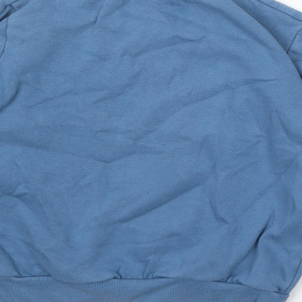 adidas Boys Blue Striped Cotton Pullover Sweatshirt Size 6-7 Years
