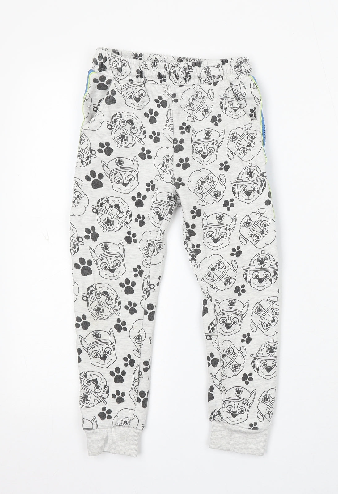 Paw Patrol Girls Grey Geometric Cotton Jogger Trousers Size 5-6 Years Regular - Paw Patrol
