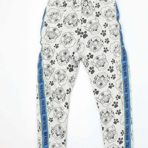 Paw Patrol Girls Grey Geometric Cotton Jogger Trousers Size 5-6 Years Regular - Paw Patrol