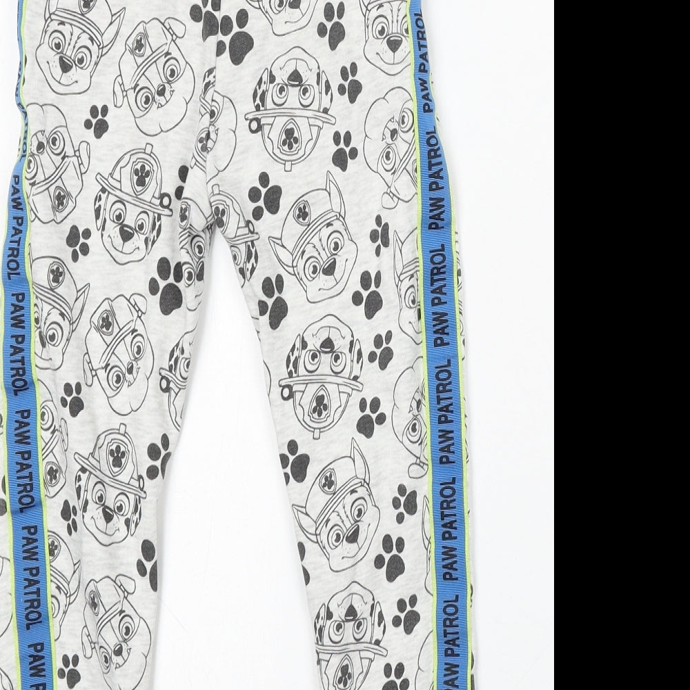 Paw Patrol Girls Grey Geometric Cotton Jogger Trousers Size 5-6 Years Regular - Paw Patrol