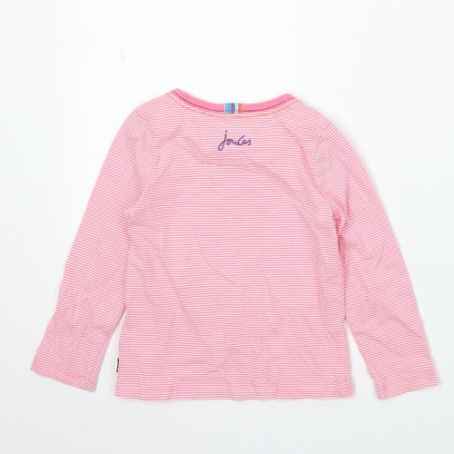 The Gruffalo Girls Pink Striped Cotton Basic T-Shirt Size 3 Years Round Neck - The Gruffalo