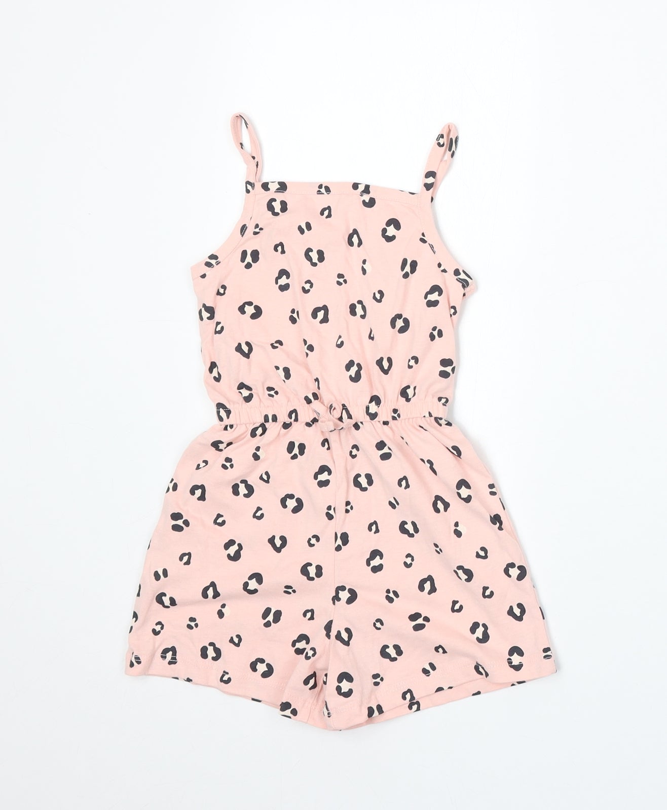 George Girls Pink Animal Print Cotton Romper One-Piece Size 18-24 Months - Playsuit
