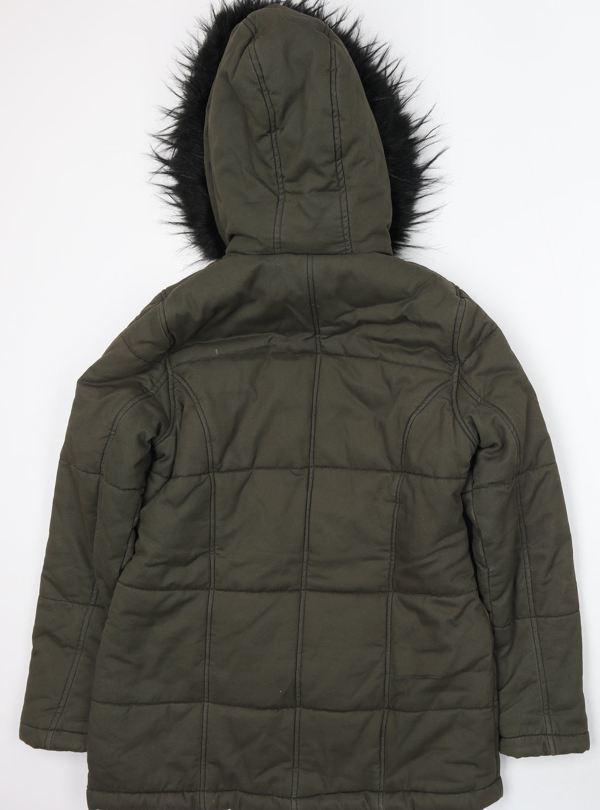 Preworn Womens Green Parka Jacket Size 10 Zip