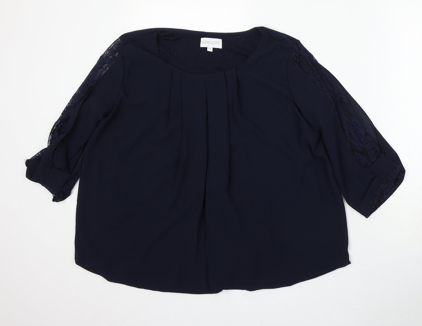 Apricot Womens Blue Polyester Basic Blouse Size M Round Neck