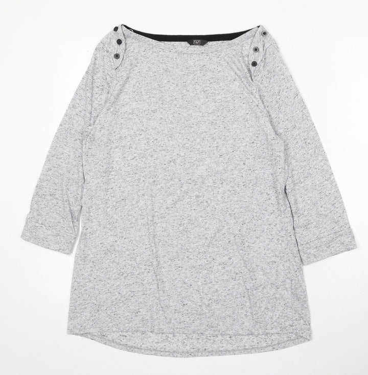 F&F Womens Grey Round Neck Polyester Pullover Jumper Size 12