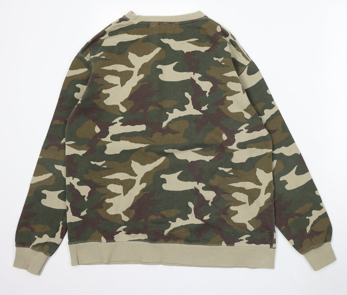 Zara Boys Green Camouflage Cotton Pullover Sweatshirt Size 13-14 Years