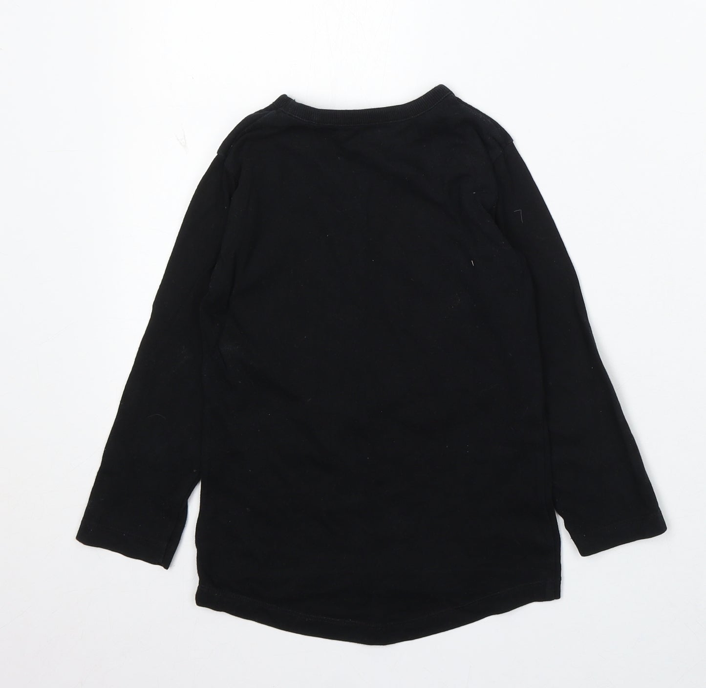 NEXT Boys Black Cotton Basic T-Shirt Size 4-5 Years Round Neck - The Boss