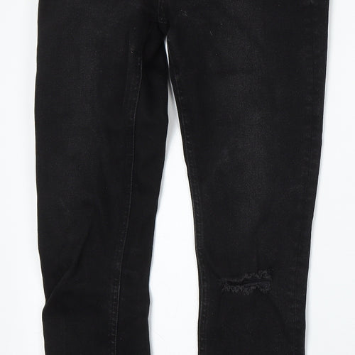 Denim & Co. Womens Black Cotton Skinny Jeans Size 8 L29 in Regular Button