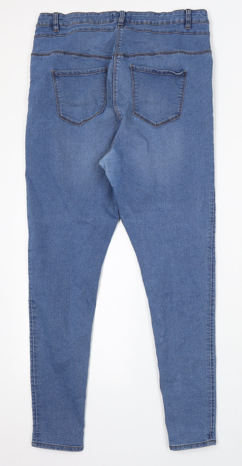Studio Womens Blue Cotton Skinny Jeans Size 18 L28 in Regular Button