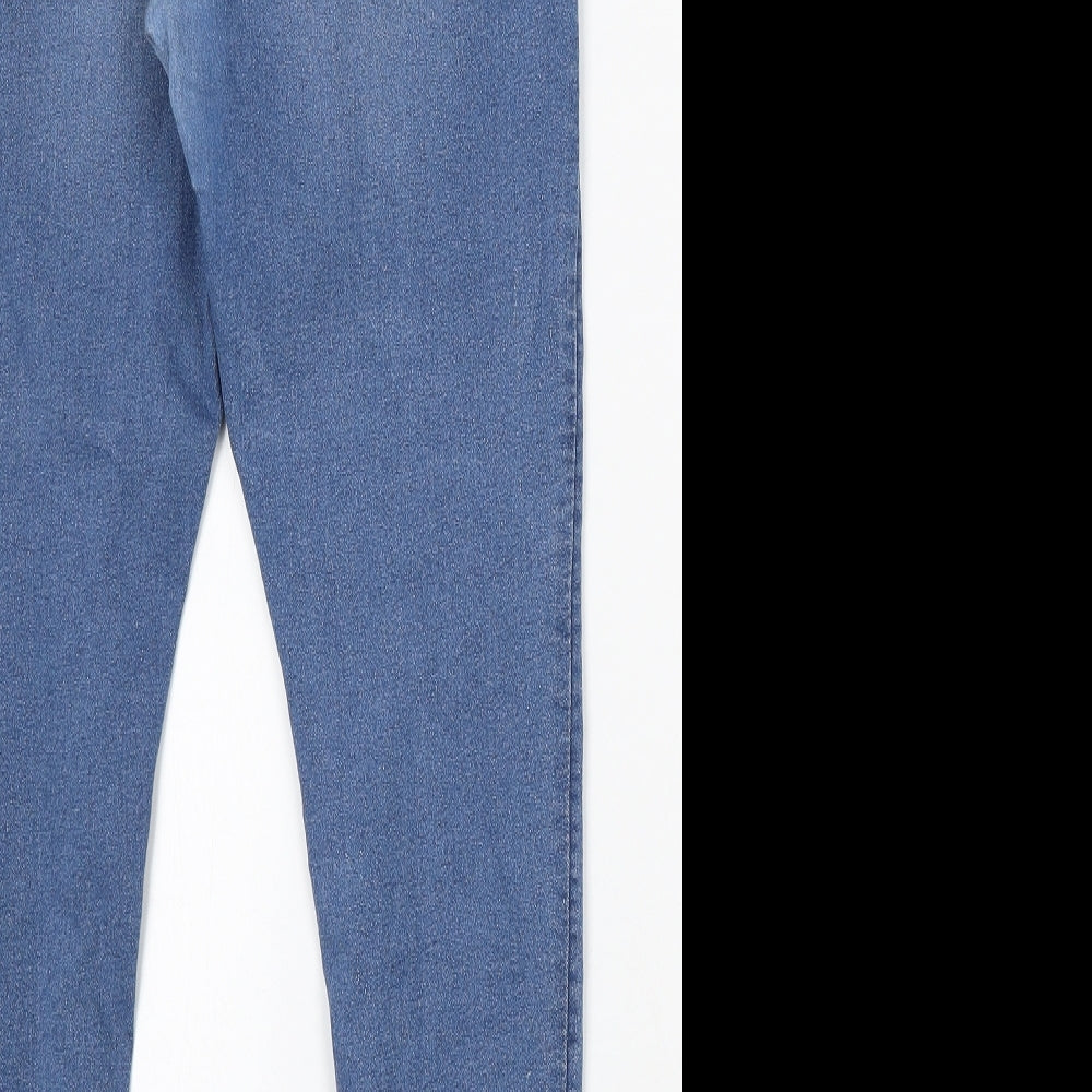 Studio Womens Blue Cotton Skinny Jeans Size 18 L28 in Regular Button