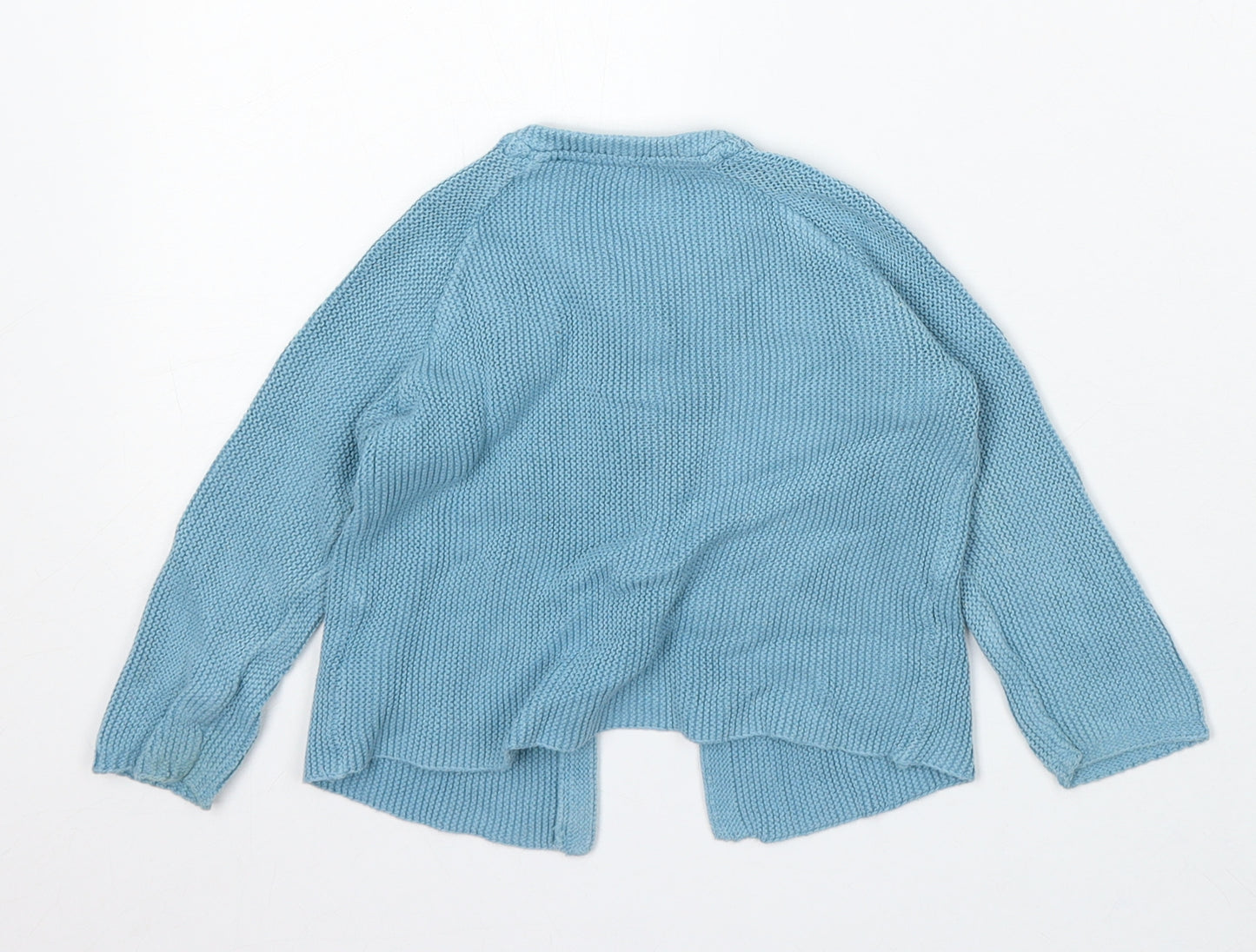 Marks and Spencer Girls Blue Acrylic Cardigan Jumper Size 9-12 Months Button