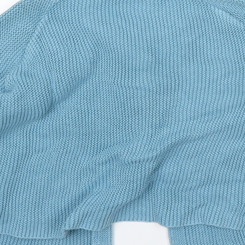 Marks and Spencer Girls Blue Acrylic Cardigan Jumper Size 9-12 Months Button