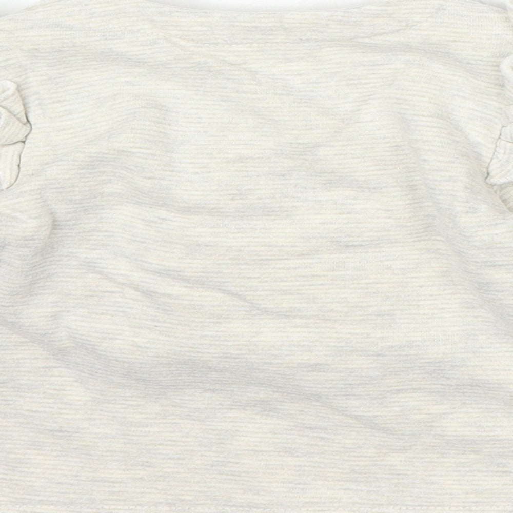 TU Girls Beige Cotton Pullover Jumper Size 9-12 Months Snap