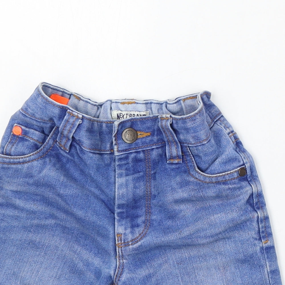 NEXT Boys Blue Cotton Bermuda Shorts Size 4 Years Regular Zip