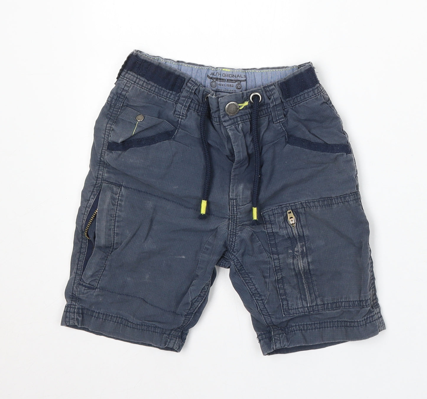 NEXT Boys Blue Cotton Cargo Shorts Size 5 Years Regular Drawstring