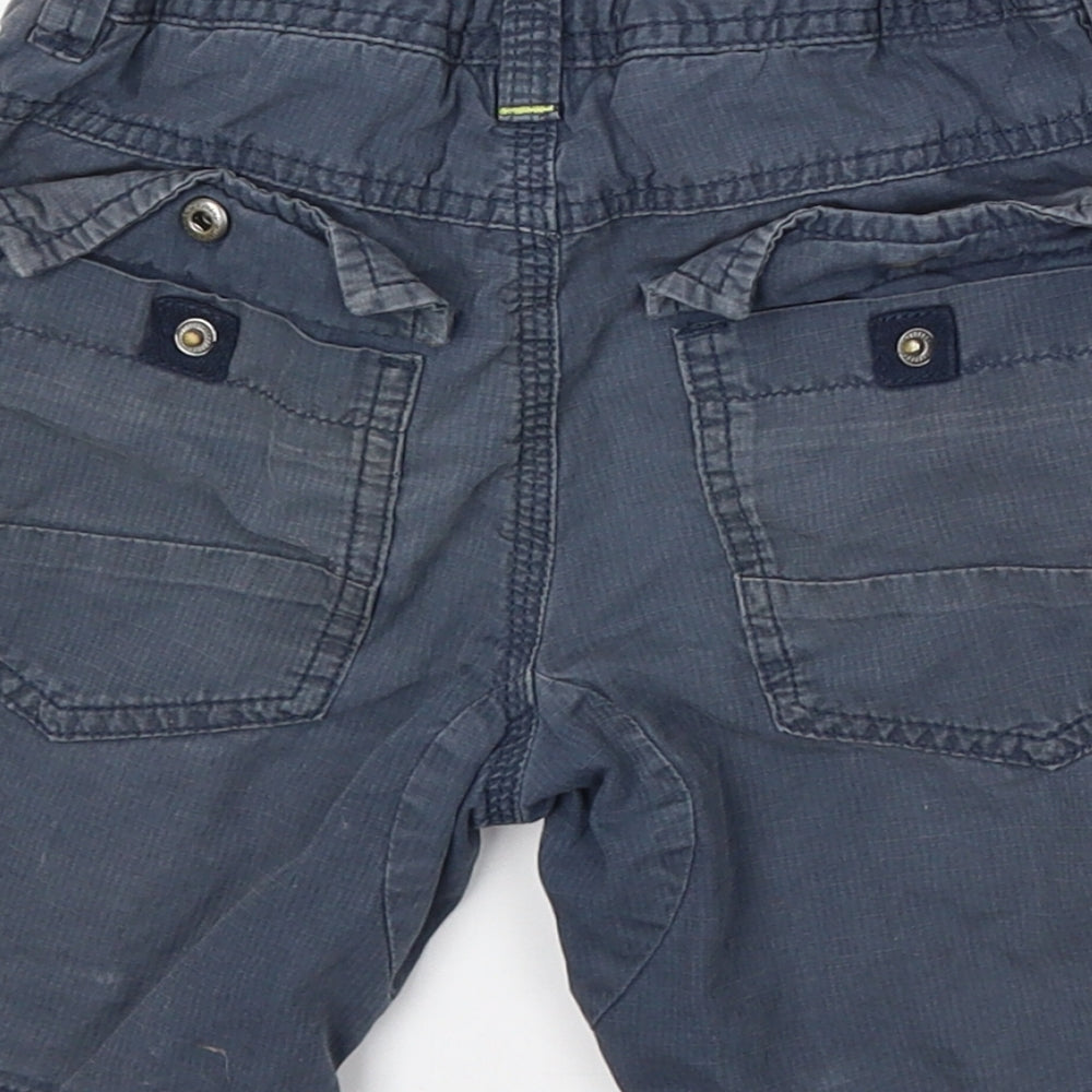 NEXT Boys Blue Cotton Cargo Shorts Size 5 Years Regular Drawstring