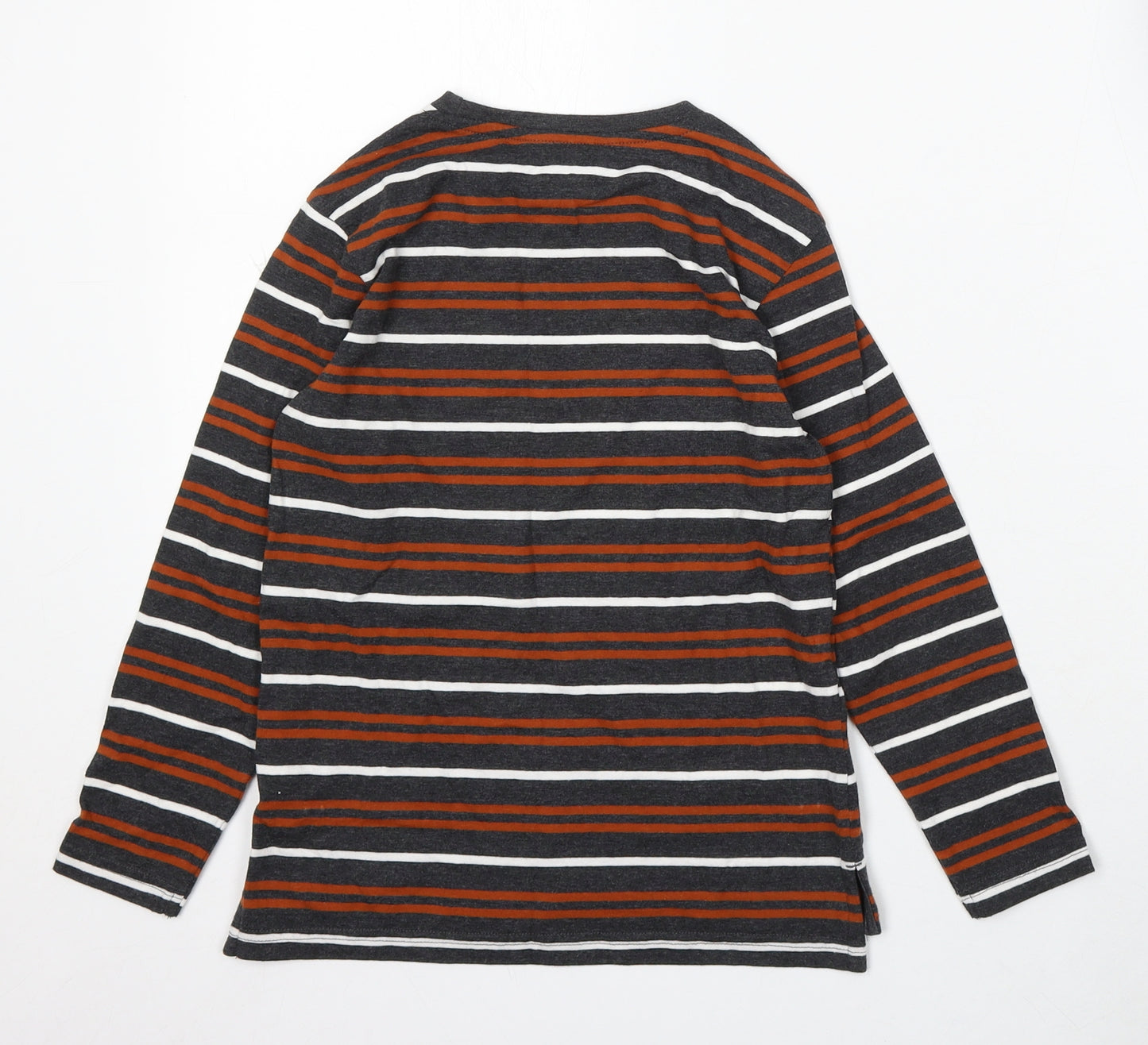 George Boys Multicoloured Striped Cotton Basic T-Shirt Size 7-8 Years Round Neck