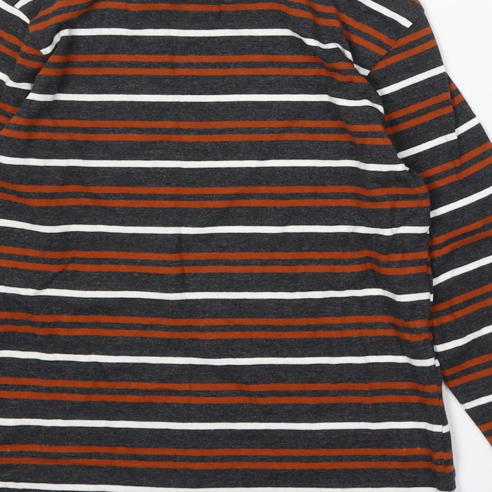 George Boys Multicoloured Striped Cotton Basic T-Shirt Size 7-8 Years Round Neck