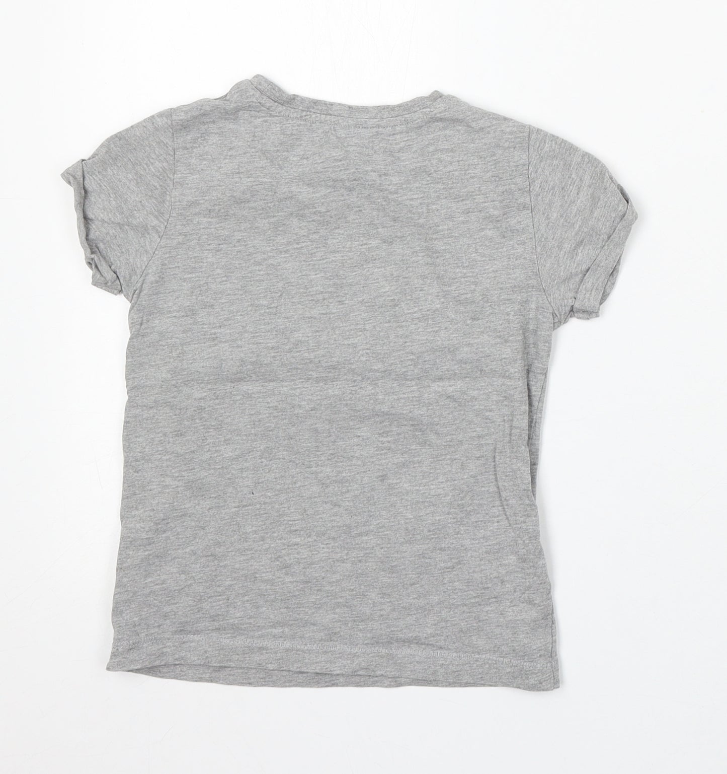 M Boys Grey Cotton Basic T-Shirt Size 5 Years Round Neck - Yo!