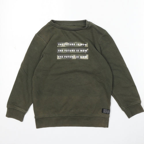 George Boys Green Cotton Pullover Sweatshirt Size 6-7 Years - The Future Is Now