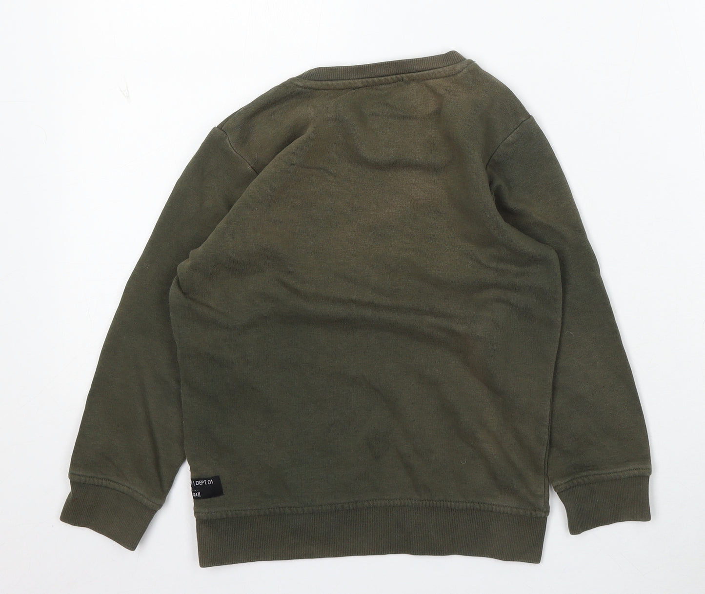 George Boys Green Cotton Pullover Sweatshirt Size 6-7 Years - The Future Is Now
