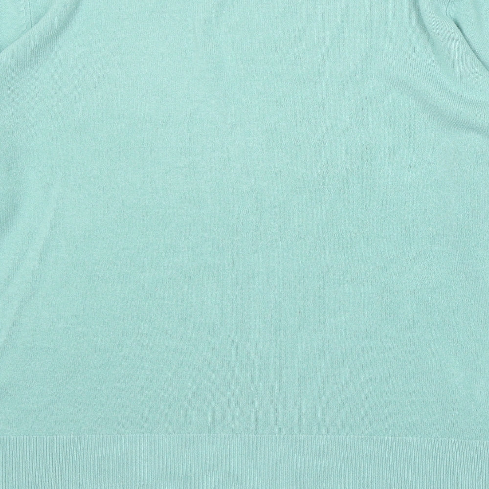 Marks and Spencer Womens Blue Round Neck Acrylic Pullover Jumper Size 18
