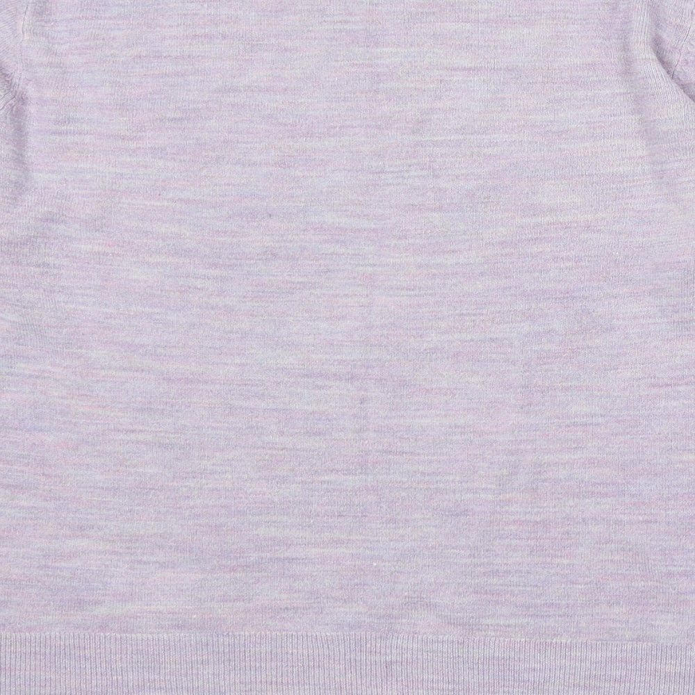 Marks and Spencer Womens Purple Round Neck Acrylic Pullover Jumper Size 18
