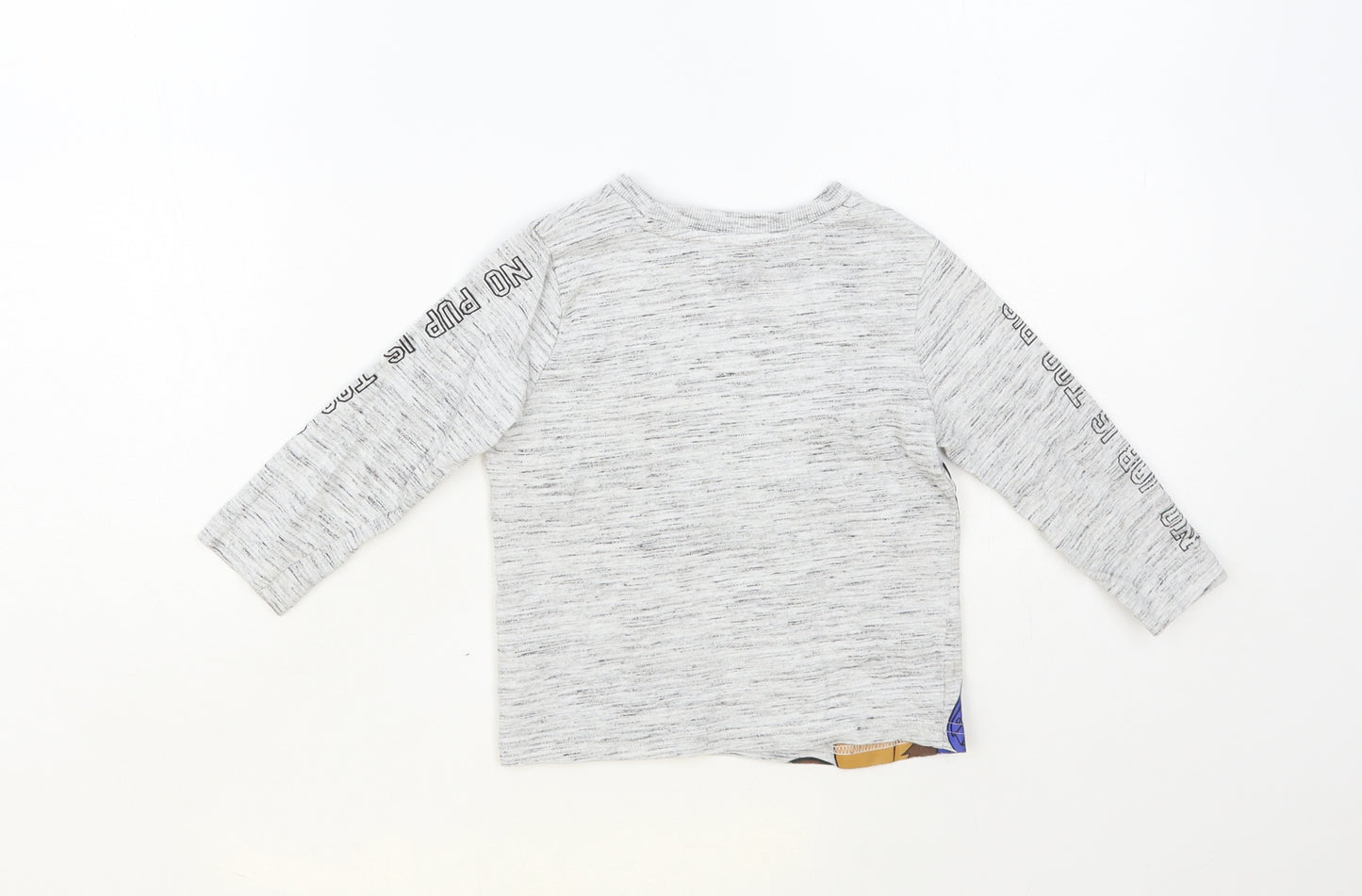 F&F Girls Grey Cotton Pullover T-Shirt Size 2-3 Years Crew Neck Pullover - Paw Patrol