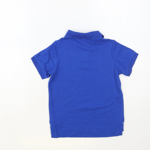 Slazenger Boys Blue Polyester Pullover Polo Size 7-8 Years Collared Button