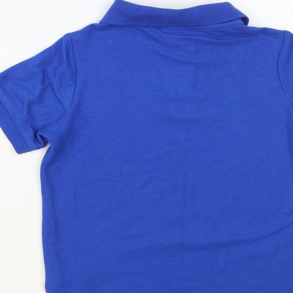 Slazenger Boys Blue Polyester Pullover Polo Size 7-8 Years Collared Button