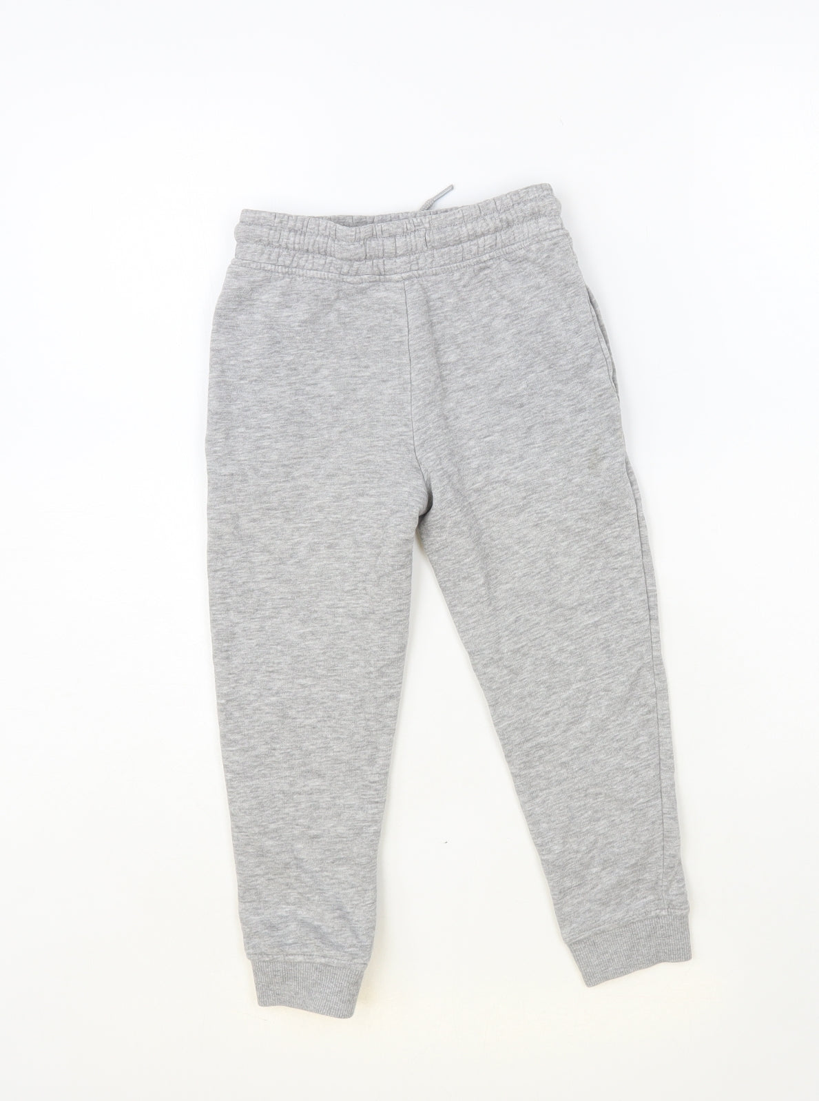 NEXT Girls Grey Cotton Jogger Trousers Size 5 Years Regular Drawstring