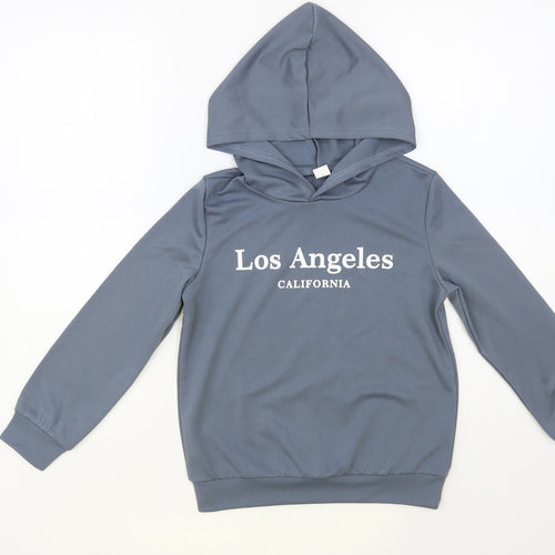 SheIn Girls Grey Polyester Pullover Hoodie Size 8 Years Pullover - Los Angeles California