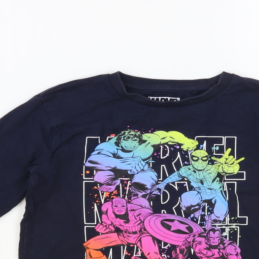 NEXT Boys Blue Cotton Pullover Sweatshirt Size 6 Years Pullover - Marvel Comics