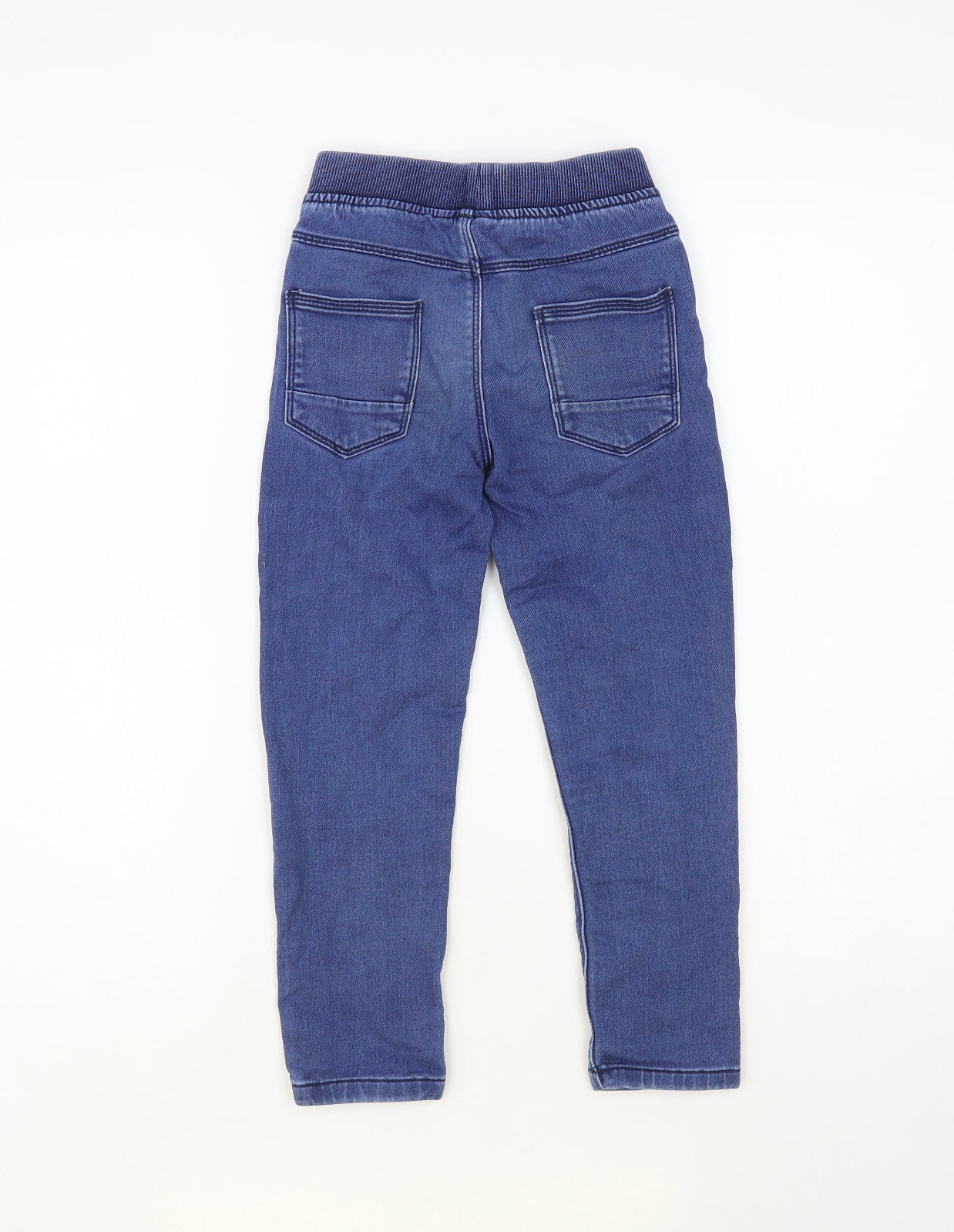 Dunnes Stores Boys Blue Cotton Skinny Jeans Size 5-6 Years Regular Drawstring